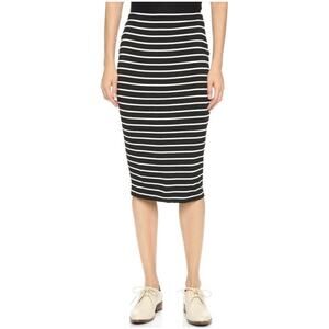 Bailey 44 Gray & White Stripe Bianca Knit Jersey High Waist Below Knee Skirt XS